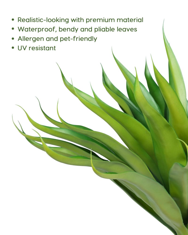 Velener Outdoor Fake Agave Artificial Plant, Unpotted Fake Plant for Room Decor, UV Resistant Faux Agave Plant for Outdoor/Indoor Decor, 22 inches, 2 Pack(43 Leaves) - Image 3