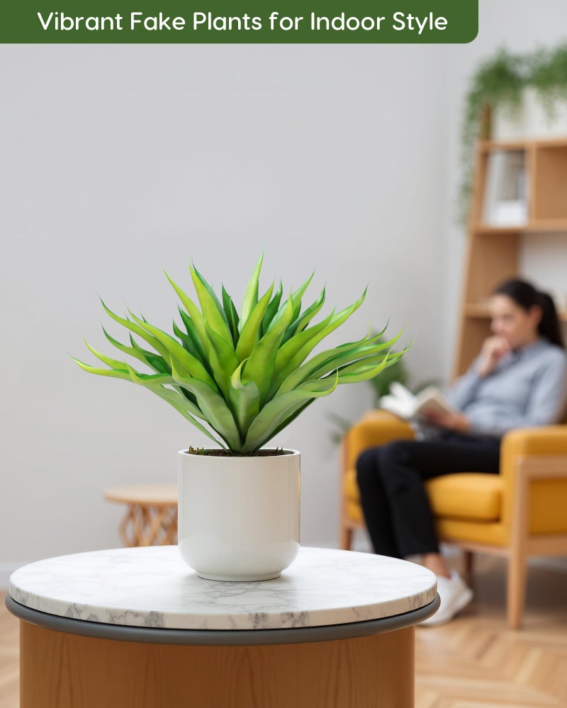 Velener Outdoor Fake Agave Artificial Plant, Unpotted Fake Plant for Room Decor, UV Resistant Faux Agave Plant for Outdoor/Indoor Decor, 22 inches, 2 Pack(43 Leaves) - Image 5
