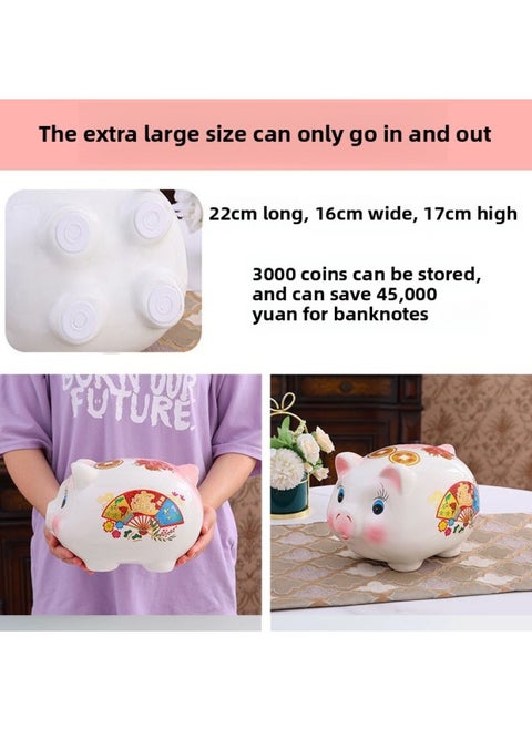 Piggy Piggy Bank 2024 Only In And Out Of Children Girls Can Save Desirable Large Capacity Cute Piggy Bank-Color:Pink Extra Large Size [only Stored But Not Picked Up] [free Gift]