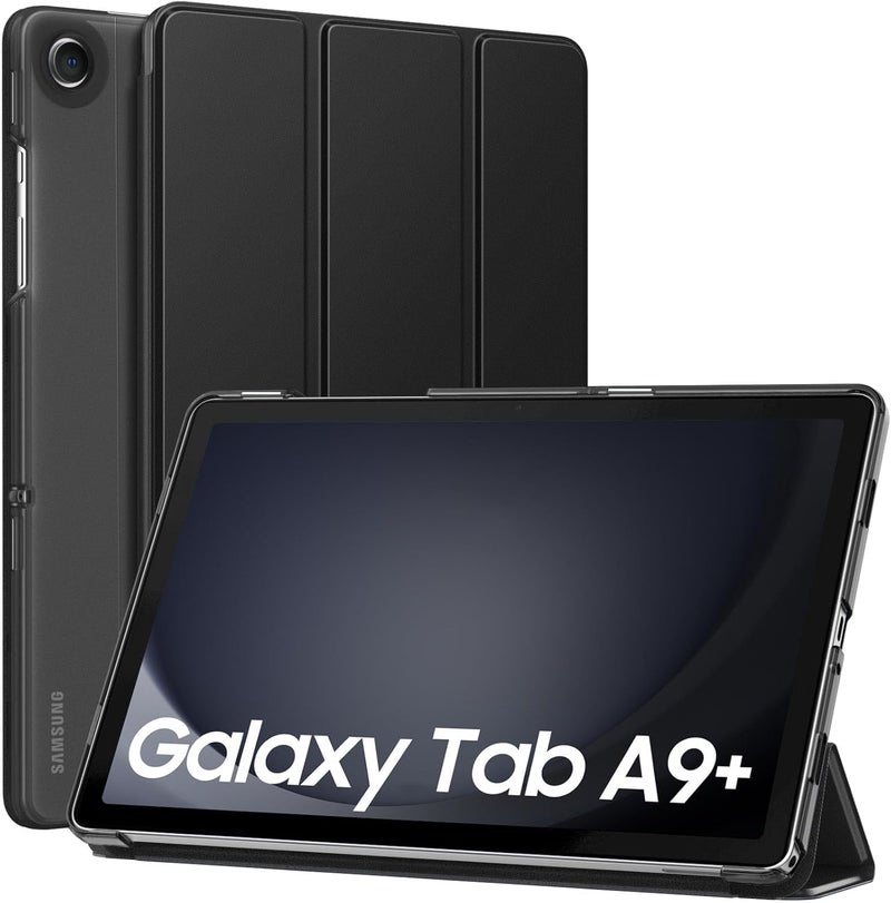 MOCA Case for Samsung Galaxy Tab A11 Plus / A11+ 11 Inch 2026, Galaxy Tab A9 Plus / A9+ Case 11 Inch 2024, Slim Stand Protective Smart Cover with Hard PC Translucent Back Shell, Black - Image 1