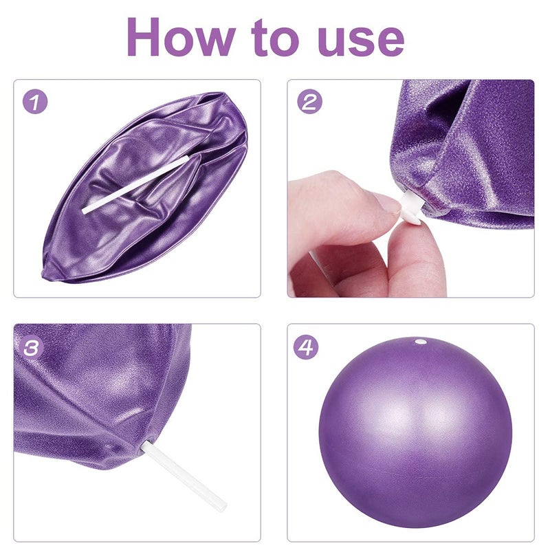 PRANIJ Durable Small Soft Yoga Exercise Balls with Inflatable Straw, Mini Pilates Ball 23 CM/9 Inchs for Core Training Exercise (Purple) - Image 5