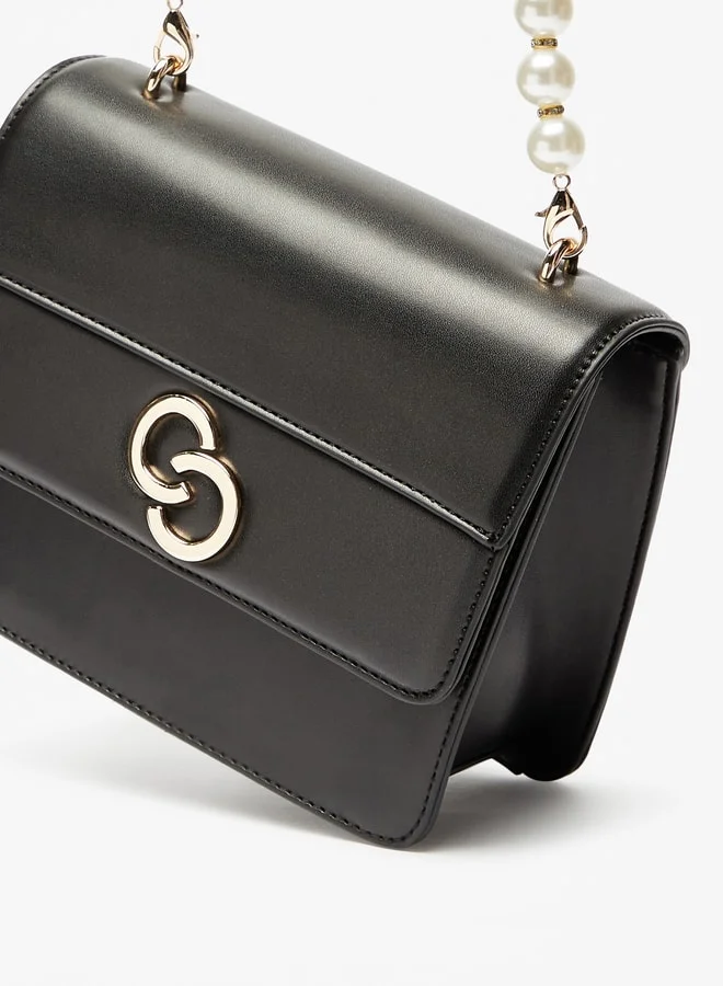 Celeste Solid Crossbody with Pearl Embellished Strap