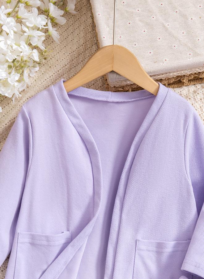 Take Two Girls Lilac Tank With Joggers And Jackets Set - Image 5