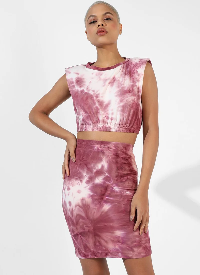 Pinacolada  Women's Rosewood Pink Tie-Dye Co-Ord Set for Women | Best Price UAE