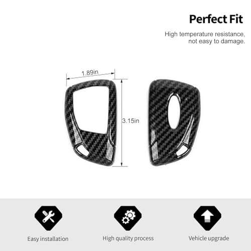 Jimen for Silverado Key Cover, Key Fob Case Shell Protector Fit for Silverado/ Suburban/ Tahoe 2020-2024 (Carbon Fiber) - Image 3