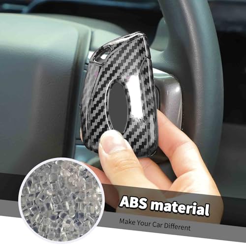 Jimen for Silverado Key Cover, Key Fob Case Shell Protector Fit for Silverado/ Suburban/ Tahoe 2020-2024 (Carbon Fiber) - Image 4
