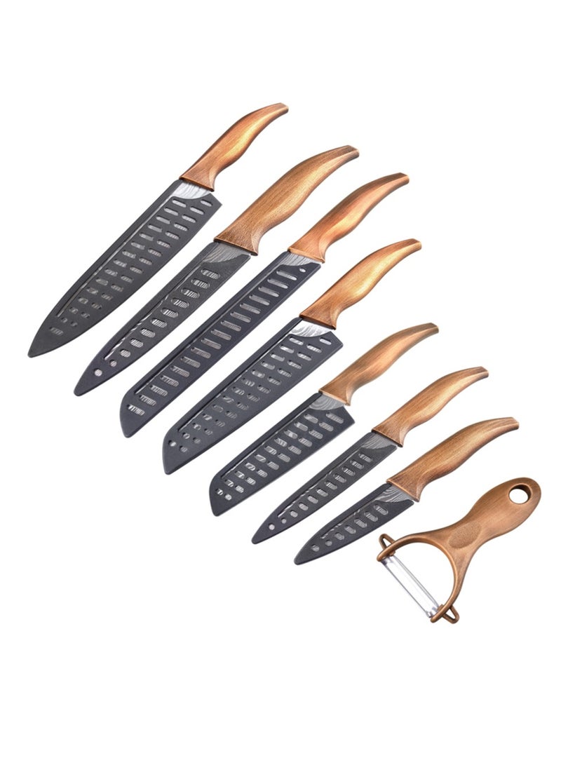 Astylway Kitchen Knife Sets 8 piece, 3.5-8 Inch Chef Knives High Carbon Stainless Steel, Plastic Handle, Ultra Sharp Cooking Knife for Vegetable Meat Fruit - Image 1