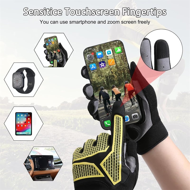 YARDHOBI Bike Cycling Gloves for Men Women - Touchscreen, Anti-Slip for Motorbike, Racing, Cycling, Hiking (Black) - Image 5