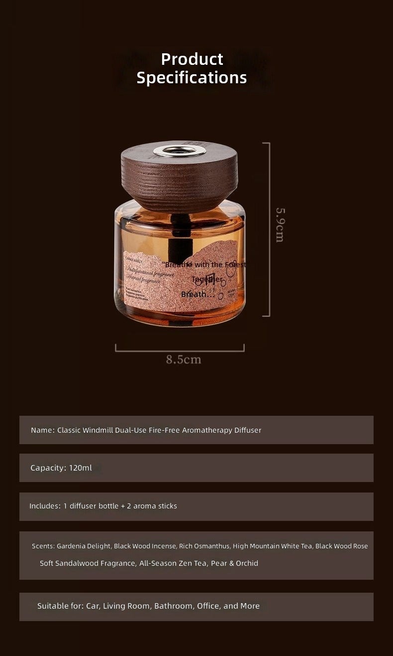 يوهان معطر سيارة بالبخار عطر طويل الأمد معطر جو زجاجي ديكوري للسيارة والمنزل برائحة خشب الصندل 120 مل - Image 4