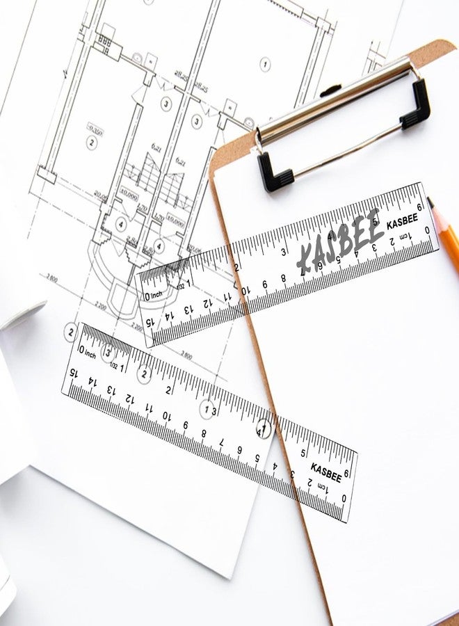 KASBEE Plastic Rulers, 6 Inch Ruler, Clear Measuring Tool for Student School Office, Inches and Centimeters, Pack of 2 - Image 5