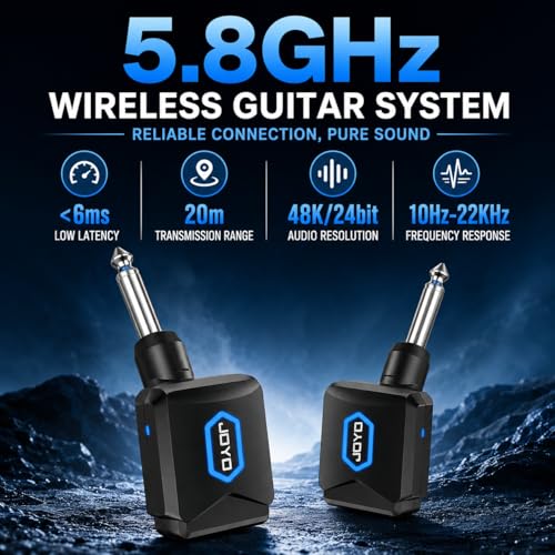 AITONE 5.8Ghz Wireless Guitar Transmitter Receiver Guitar System with Charging Box for Electric Guitar Bass 4 Audio Channels (JW-06) - Image 2