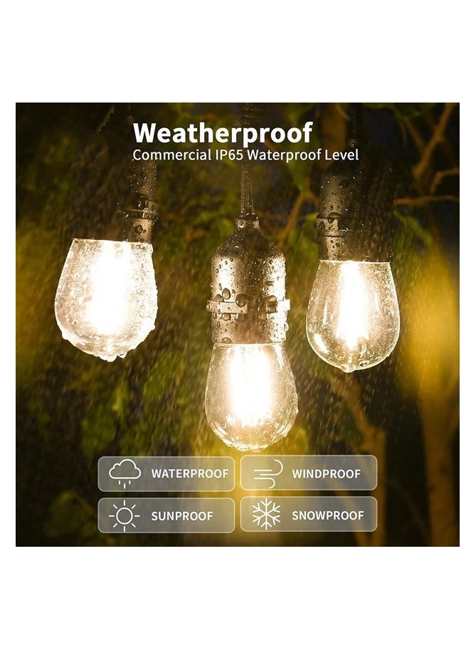 Outdoor String Lights 2W with 10 Edison Shatterproof LED Bulbs 5.2m  - IP65 Waterproof Patio Hanging Lights for Garden, Cafe, Romantic Dinner or Wedding Party - Warm White 2700K. - Image 4