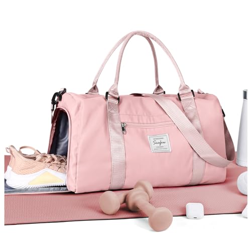 WISEPACK Gym Bag Womens Mens with Shoes Compartment and Wet Pocket Travel Duffel Bags for Women for Plane Sport Gym Tote Bags Swimming Yoga Small Waterproof Weekend Overnight Carry on Bag Hospital Holdalls - Image 1