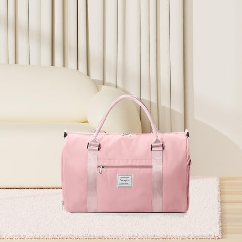 WISEPACK Gym Bag Womens Mens with Shoes Compartment and Wet Pocket Travel Duffel Bags for Women for Plane Sport Gym Tote Bags Swimming Yoga Small Waterproof Weekend Overnight Carry on Bag Hospital Holdalls - Image 2