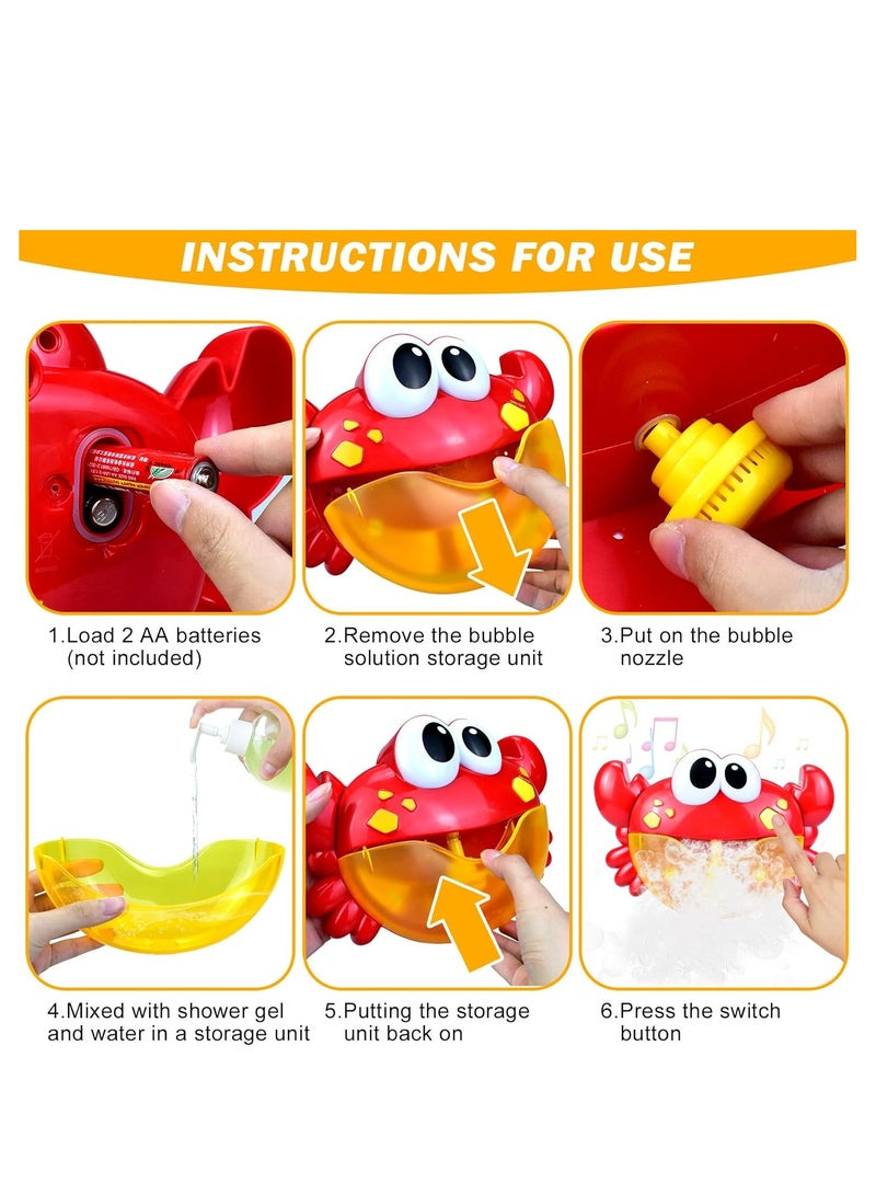 Oasisgalore Baby Bath Toys, Crab Bath Bubble Machine for Baby Toddler，Shower Toys with Music, Fun Gifts for Baby Boys Girls - Image 3