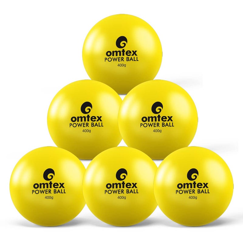 Weighted Balls for Power Hitting, Batting & Pitching Training Suitable for Teenager & Athlete, Build Strength and Muscle, Improve Technique and Form (Yellow, Pack of 6, exercisefitness), Rubber