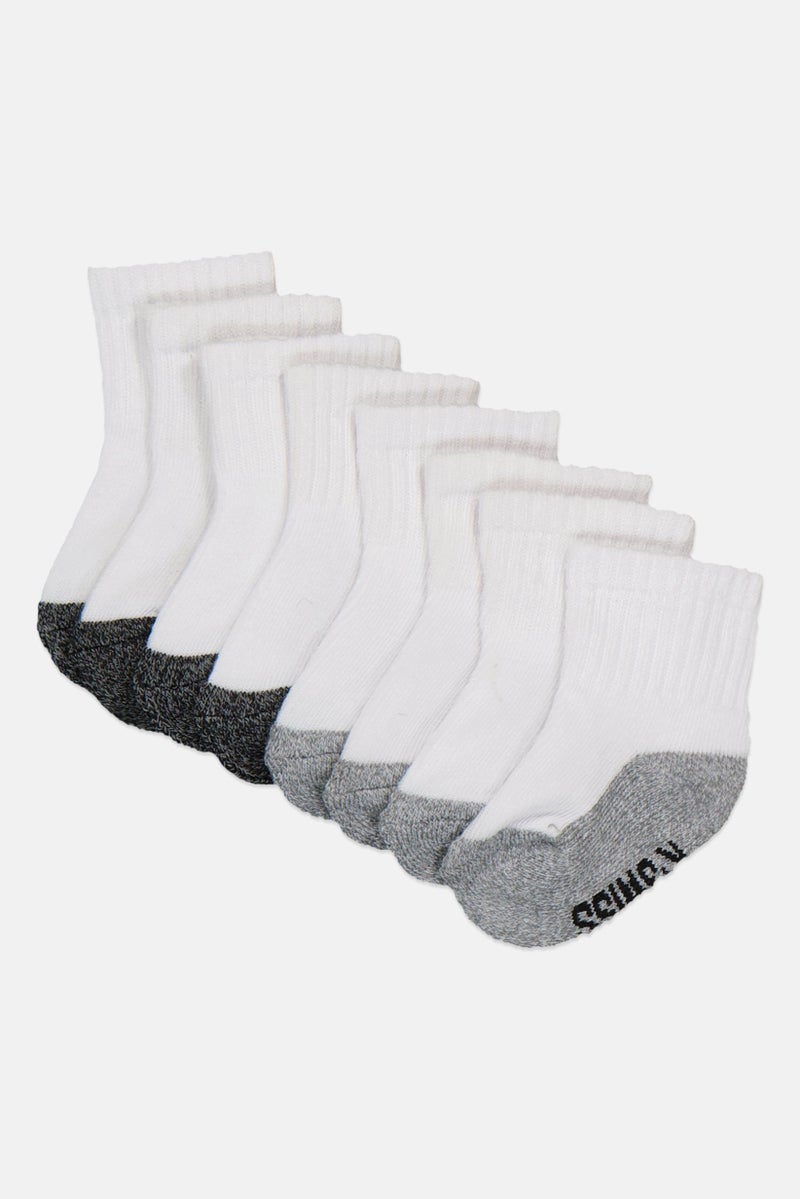 K-SWISS Toddlers Boy 8 Pair Brand Logo Cushion Ankle Socks, Multicolor - Image 1