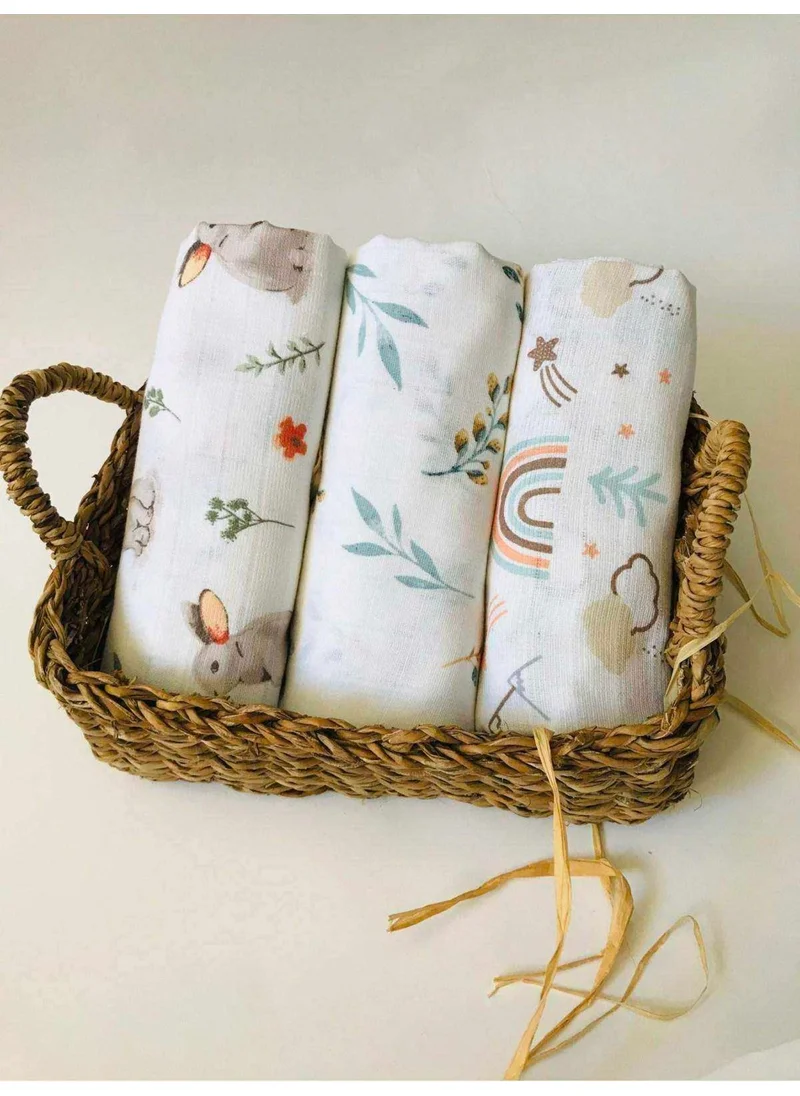 juniperus 3 Pieces 110x110 Multi-Purpose Muslin Cloth Cover Blanket