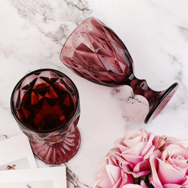 bellemax Glasses Diamond Shape Premium 450ml Crystal Wine Glasses Long Stem Perfect for Red or WhiteHome and Living Daily Use Set of 2 - Image 5