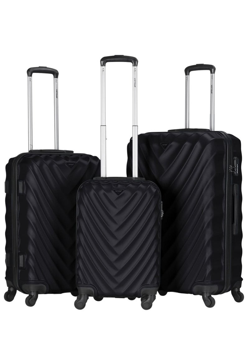 VIPTOUR ABS Material 3-Piece Hard Case Trolley Luggage Set, 4 Quiet 360° Spinner Wheels Suitcase With Combination Lock, Small (2.5kg), Medium (3kg), Large (3.8kg) (20''/24''/28'') - Image 1