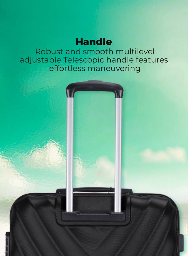 VIPTOUR ABS Material 3-Piece Hard Case Trolley Luggage Set, 4 Quiet 360° Spinner Wheels Suitcase With Combination Lock, Small (2.5kg), Medium (3kg), Large (3.8kg) (20''/24''/28'') - Image 3