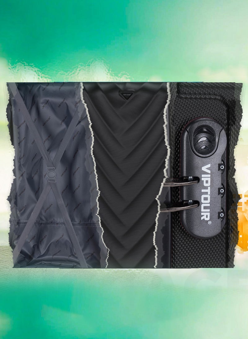 VIPTOUR ABS Material 3-Piece Hard Case Trolley Luggage Set, 4 Quiet 360° Spinner Wheels Suitcase With Combination Lock, Small (2.5kg), Medium (3kg), Large (3.8kg) (20''/24''/28'') - Image 4