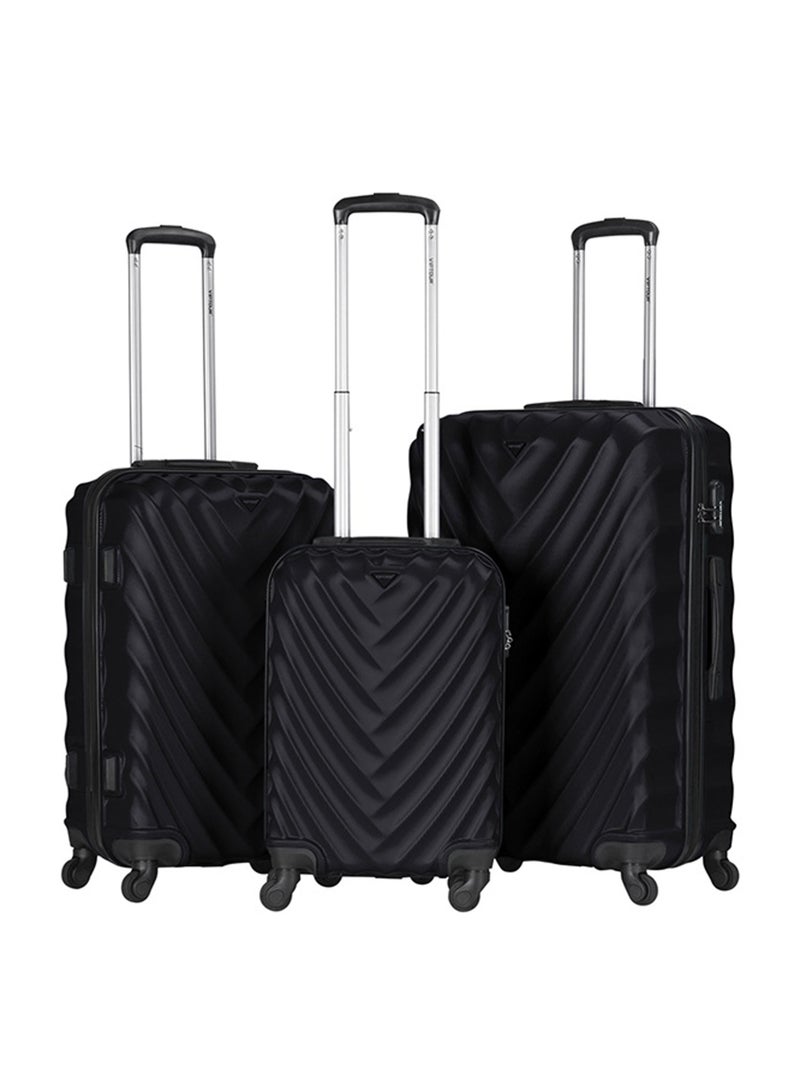 VIPTOUR ABS Material 3-Piece Hard Case Trolley Luggage Set, 4 Quiet 360° Spinner Wheels Suitcase With Combination Lock, Small (2.5kg), Medium (3kg), Large (3.8kg) (20''/24''/28'') - Image 1