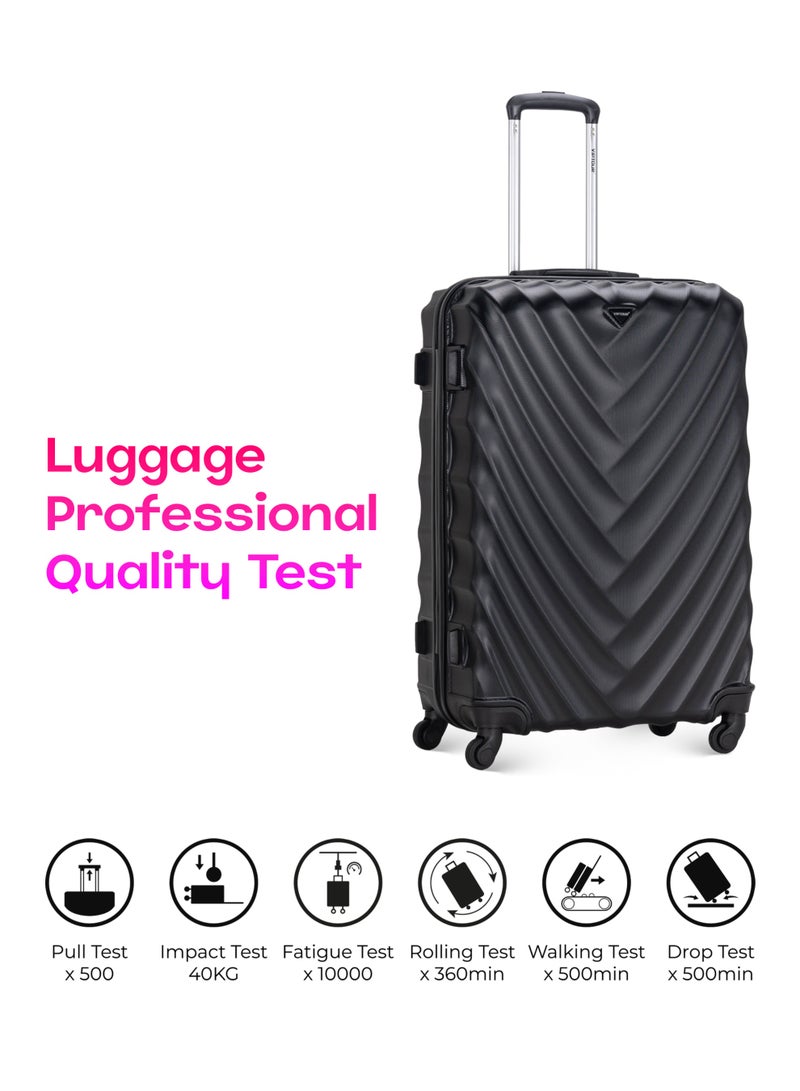 VIPTOUR ABS Material 3-Piece Hard Case Trolley Luggage Set, 4 Quiet 360° Spinner Wheels Suitcase With Combination Lock, Small (2.5kg), Medium (3kg), Large (3.8kg) (20''/24''/28'') - Image 2