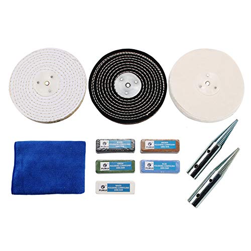 PR PURUI PURUI 11PC Metal Polishing Buffing Kit Use on 6" Bench Grinder - Image 1