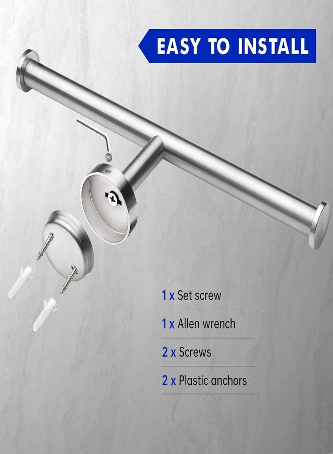 Gorlary 2 Packs Double Toilet Paper Holder Wall Mount, Double Roll Toilet Paper Holders Brushed Nickel 304 Stainless Steel for Commercial Restroom & Bathroom, Silver - Image 4