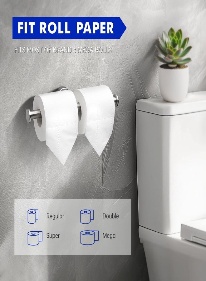 Gorlary 2 Packs Double Toilet Paper Holder Wall Mount, Double Roll Toilet Paper Holders Brushed Nickel 304 Stainless Steel for Commercial Restroom & Bathroom, Silver - Image 5