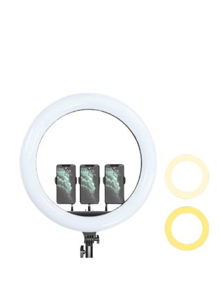 36cm Ring Light with 3 Tripod Stands & Phone Holder – 3 Light Modes for YouTube, Live Streaming, Makeup, and Photography - pzsku/Z0DC16F2ABEFB76CD8C45Z/45/1748327451/66e3c5e0-a538-47aa-8592-d689b07242d7