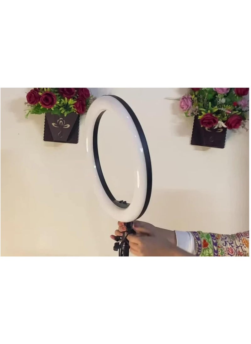 36cm Ring Light with 3 Tripod Stands & Phone Holder – 3 Light Modes for YouTube, Live Streaming, Makeup, and Photography