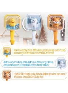 Y&D SYOSI 3 Pcs Wall Hooks, Adhesive Hooks Lovely Pet Kawaii Creative Squirrel, Duck, Bear for Coat Hat Scarf Towel Key Decor  - Image 3