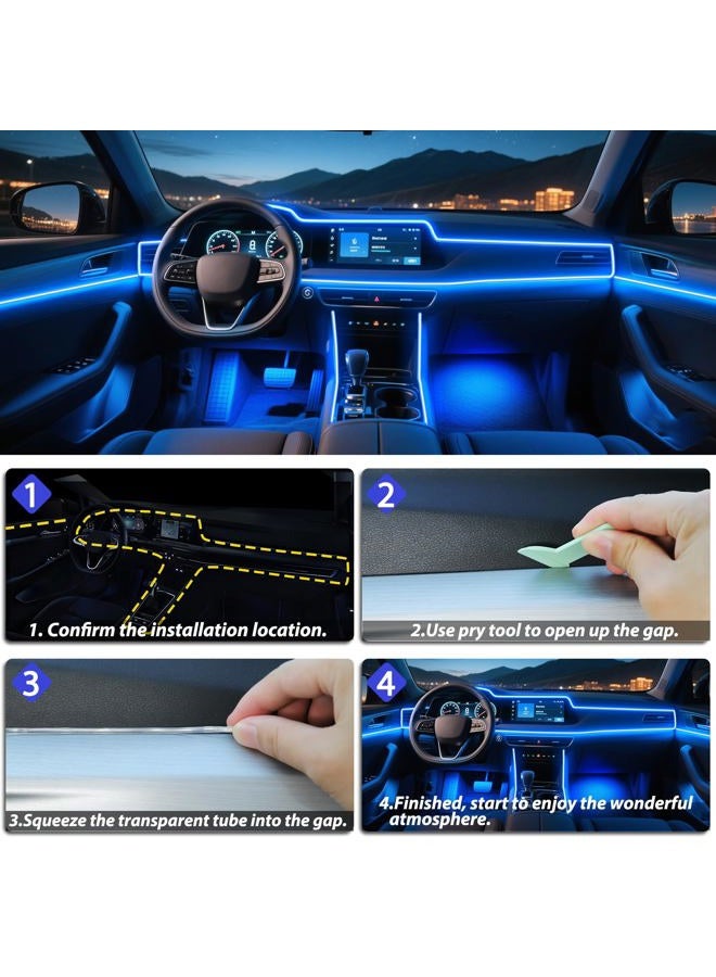 Fimker 5 in 1 Car Led Strip Lights with App Control, RGB Colors Interior Car Lights, Ambient Led Lighting Kit, 4 Light Flashing Modes, USB Neon Accessories for Doors, Center Console - Image 3