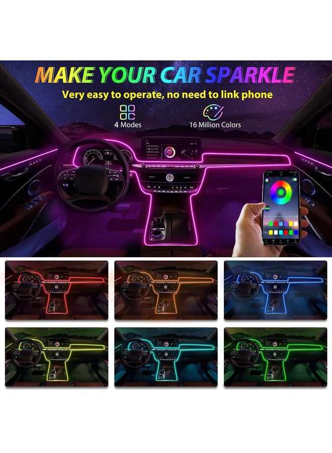 Fimker 5 in 1 Car Led Strip Lights with App Control, RGB Colors Interior Car Lights, Ambient Led Lighting Kit, 4 Light Flashing Modes, USB Neon Accessories for Doors, Center Console - Image 2