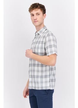 Swiss Alps Men Regular Fit Short Sleeve Plaid Casual Shirt, White  - Image 2