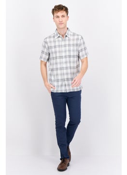 Swiss Alps Men Regular Fit Short Sleeve Plaid Casual Shirt, White  - Image 4