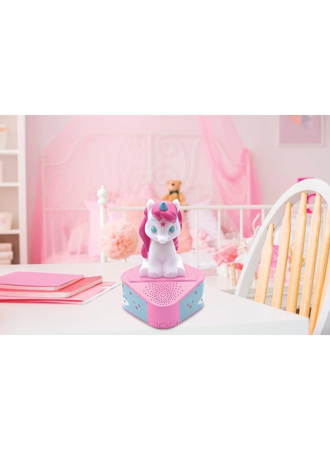 Lexibook Unicorn Luminous Bluetooth Speaker BTD80UNI for Kids, 5.0 Wireless Bluetooth Portable Speaker with LED Light-Up Figurine Design, USB Type-C Charging Port, Pink Magical Unicorn Room Décor Speaker for Girls and Boys, Cute Night Light Music Speaker - Image 3