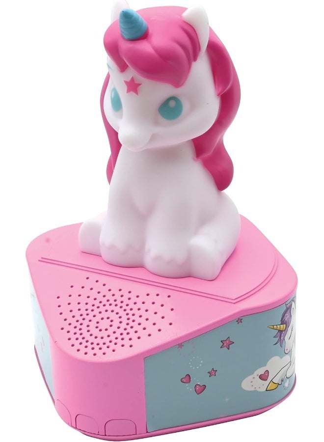 Lexibook Unicorn Luminous Bluetooth Speaker BTD80UNI for Kids, 5.0 Wireless Bluetooth Portable Speaker with LED Light-Up Figurine Design, USB Type-C Charging Port, Pink Magical Unicorn Room Décor Speaker for Girls and Boys, Cute Night Light Music Speaker - Image 1