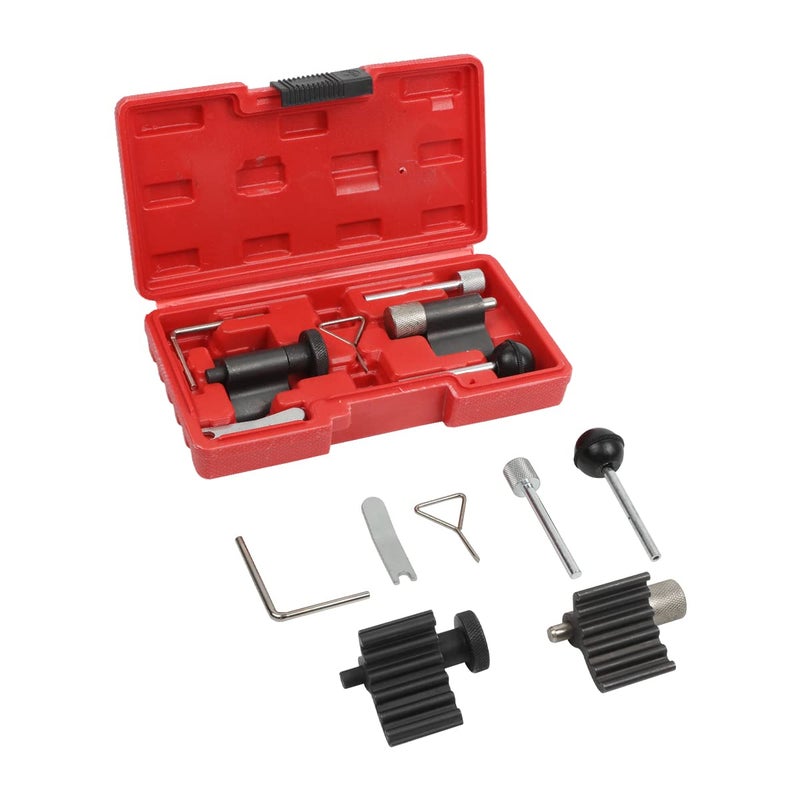 مجموعة أدوات توقيت المحرك لأدوات محاذاة عمود الكامات لمحركات الديزل متوافقة مع VW Audi SEAT Skoda 19L 20L TDI PD DOHC أداة قفل العمود المرفقي عالية الدقة أداة شد حزام التوقيت