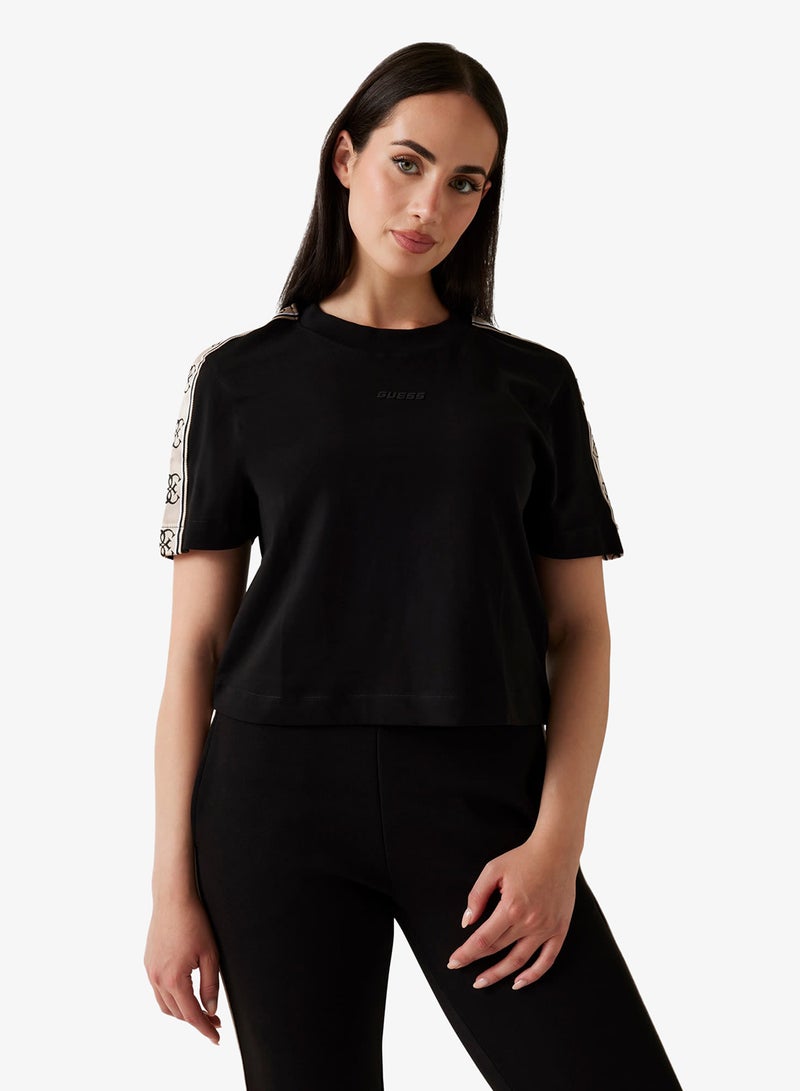 جس تيشيرت بريتني قصير بياقة دائرية - Image 1