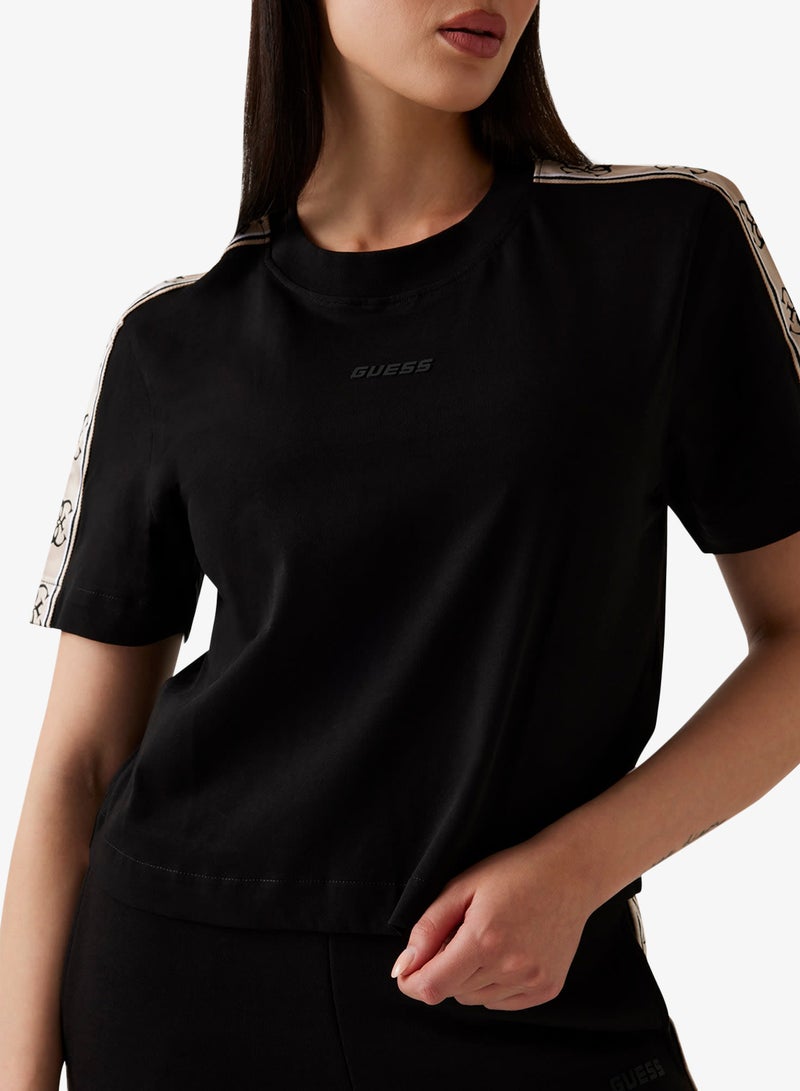 جس تيشيرت بريتني قصير بياقة دائرية - Image 3