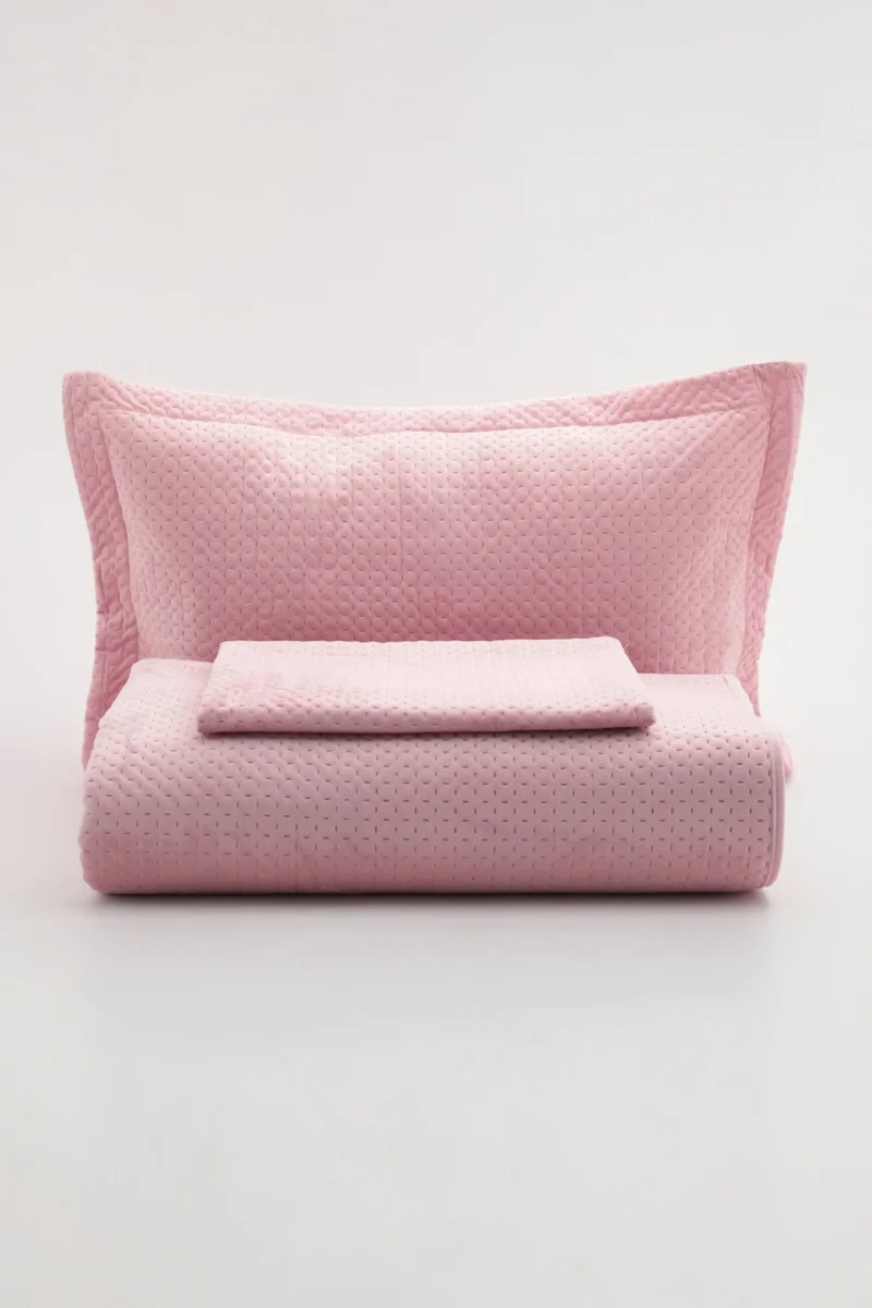 Favora Lidia Double Bedspread Set - Powder