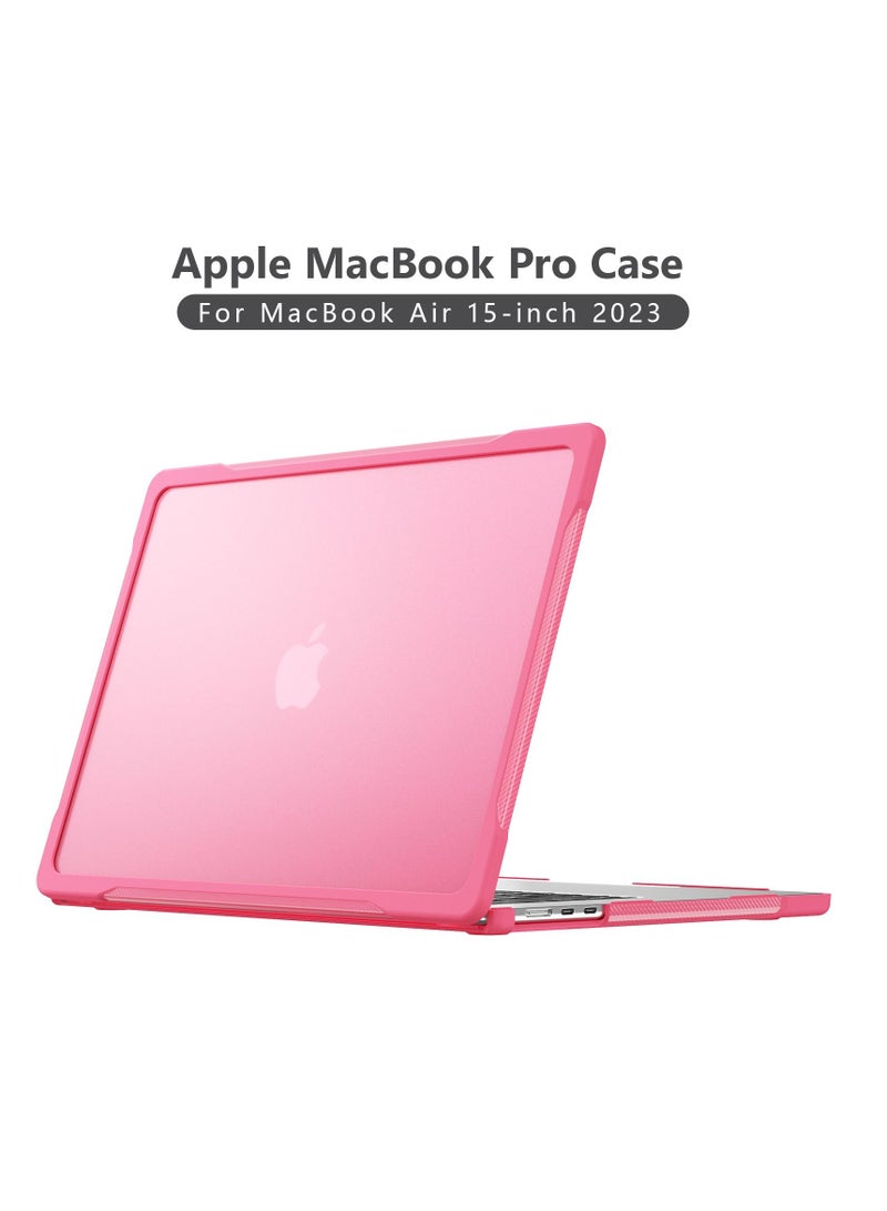 GULFLINK Hard Shell Case Cover with Kickstand Shockproof Function for MacBook Air A2941 15 inch 2023 Rose red  - Image 1