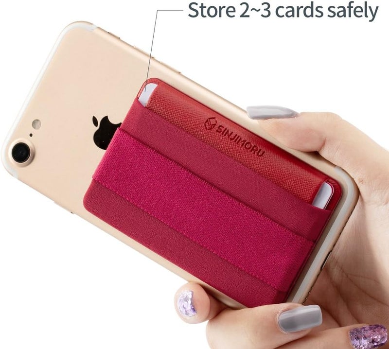 Sinjimoru Phone Grip Card Holder with Flap, Adhesive Card Holder, Finger Strap for Phone, Sinji Pouch B-Flap - Image 3