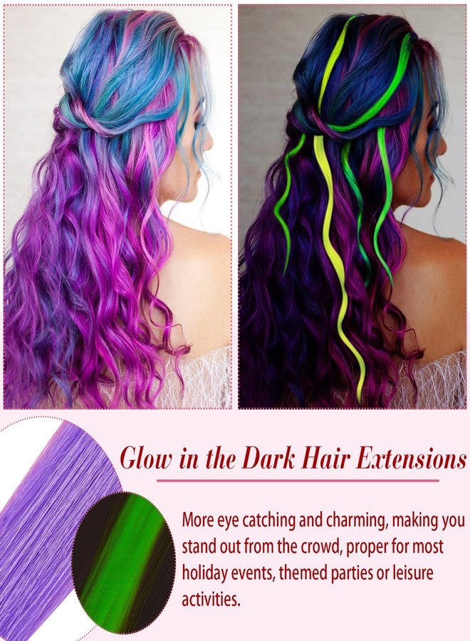 چوينت 20 قطعة من مشابك وصلات الشعر المضيئة في الظلام، قطع شعر ملونة مضيئة، مشابك شعر بألوان قوس قزح للحفلات، مشابك شعر صناعية نيون، إكسسوارات شعر للنساء والأطفال والفتيات، 10 ألوان (للشعر المجعد) - Image 4