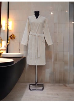 Tanem Home Cotton Embroidered Women's Bathrobe | Beige Çınar Bathrobe | Dowry 