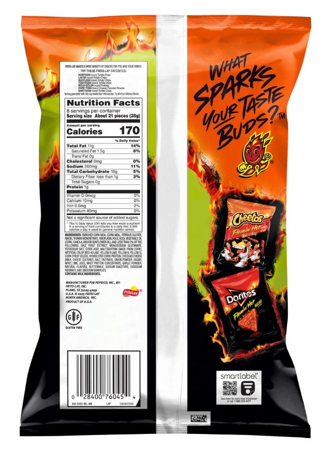 Cheetos Crunchy Flamin Hot Limon 226g  - Image 2