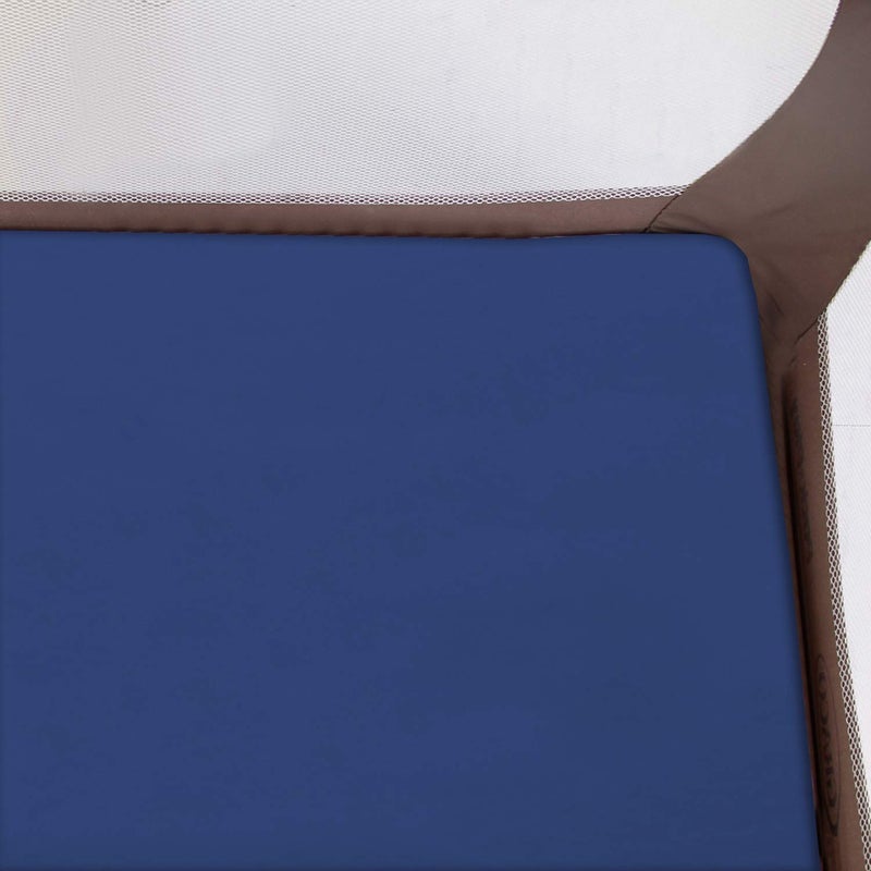 Biloban Pack and Play Sheets Fitted, 2 Pack Pack and Play Sheet Fits for Graco Pack n Play Mattress, Neutral Playard Sheets for Baby Boys and Girl, Light Grey & Navy - Image 4